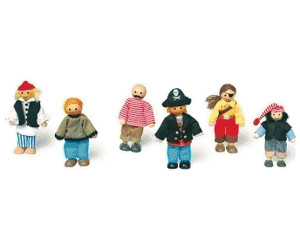 Biegepüppchen für Puppenhaus Puppen Familie aus Holz von Legler 