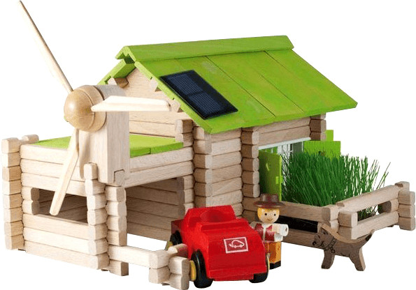 JeuJura Chalet écologique en rondins bois - 145 pièces