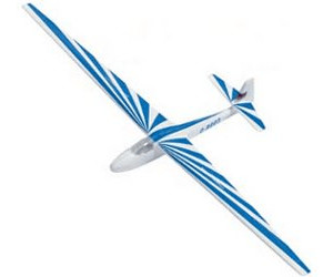 BUSCH 1155 Segelflugzeug mit Anhänger blau H0 Fertigmodell 1:87 