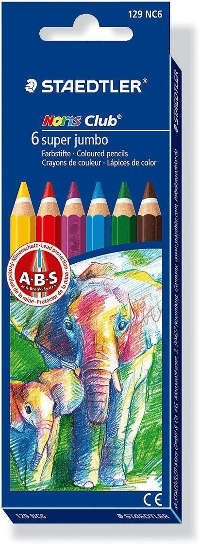 Staedtler Noris Clus Super Jumbo 6 crayons de couleur (129NC6)