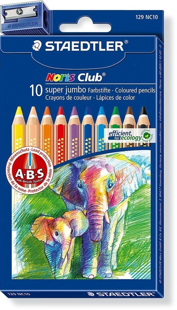 Staedtler Noris Club Super Jumbo 10 crayons de couleur