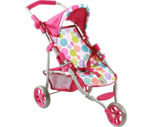Poussette De Poupée Bayer Chic Leon - Design Jogging Gris Jean - Poignée Réglable 49-78cm - Pour Poupées Jusqu'à 50cm - Enfants 4-8 Ans