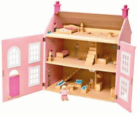 Chad Valley Wooden 3 Storey Dolls House