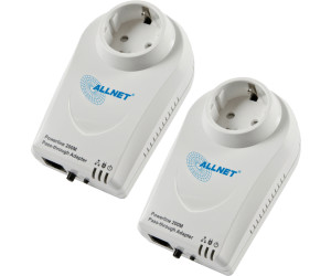 Allnet 200Mbit HomePlug AV Powerline mit Steckdose 2er Pack (ALL168212)