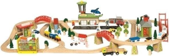 Bigjigs Coffret train de transport (116 pièces)