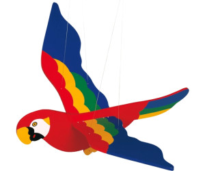 Schwing-Papagei Bunt Mobile aus Holz Kinder Tier Deko Schwingtier Schwingfigur 