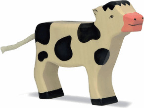 Holztiger Veau debout noir