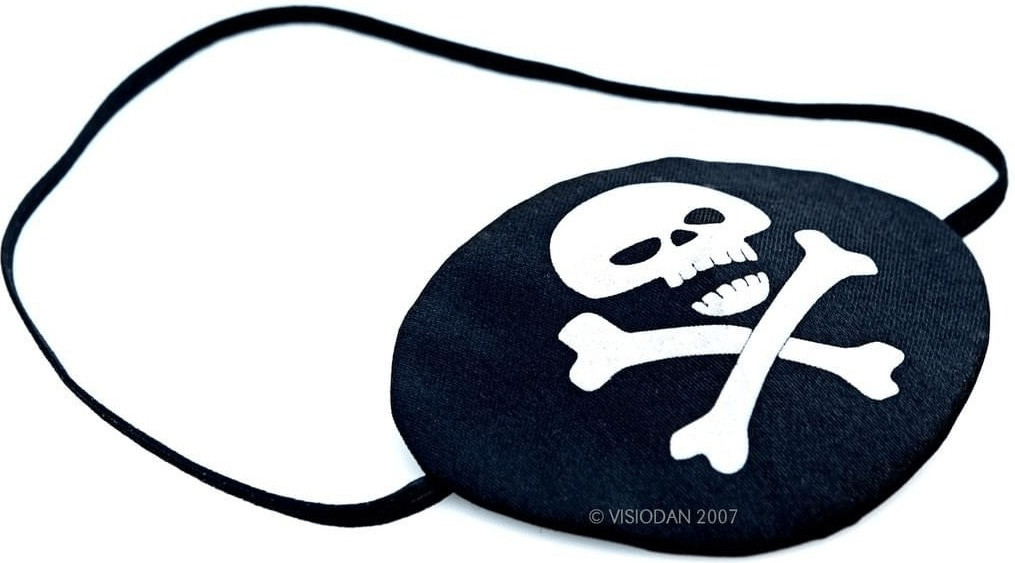 BestSaller Oeil de pirate à élastique avec tête de mort