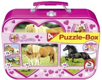 Schmidt Coffret 4 puzzles chevaux