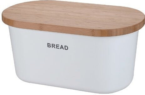 Zeller Bread Box White Melamine/Bamboo (25351)