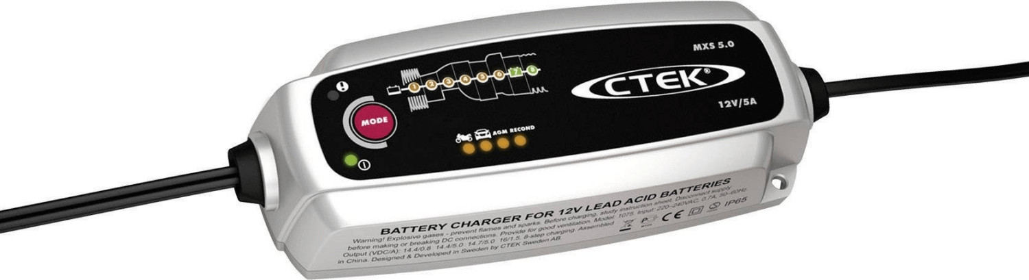 CTEK MXS 5.0, Batterieladegerät 12V, Temperaturkompensation, Intelligentes  Ladegerät Autobatterie, Ladegerät Auto Und Motorrad, Batteriepfleger Mit  Rekonditionierungsmodus Und AGM-Option : : Auto & Motorrad