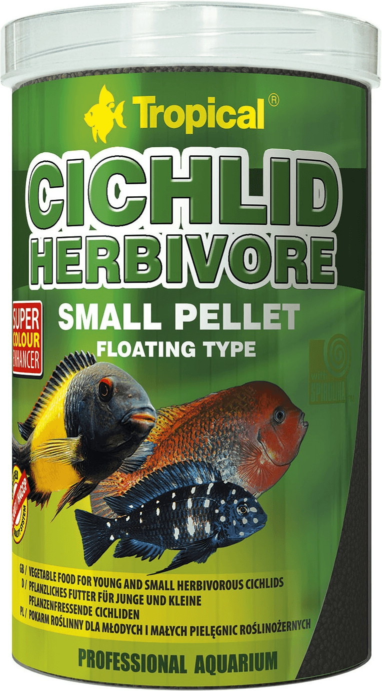 Tropical Cichlid Herbivore Small Pellet (1 litre)