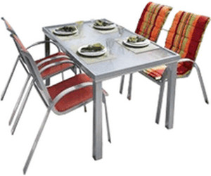 + Stappelsessel) Merxx Amalfi 5-tlg. € Gartenmöbel-Set (Tisch ab | 4 Preisvergleich 505,62 bei