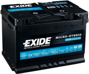 EXIDE EK700 Starterbatterie 12V 70Ah 760A (EN) AGM Start-Stop