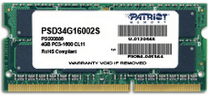 Patriot Signature 4Go SO-DIMM DDR3 PC3-12800 CL11 (PSD34G16002S)