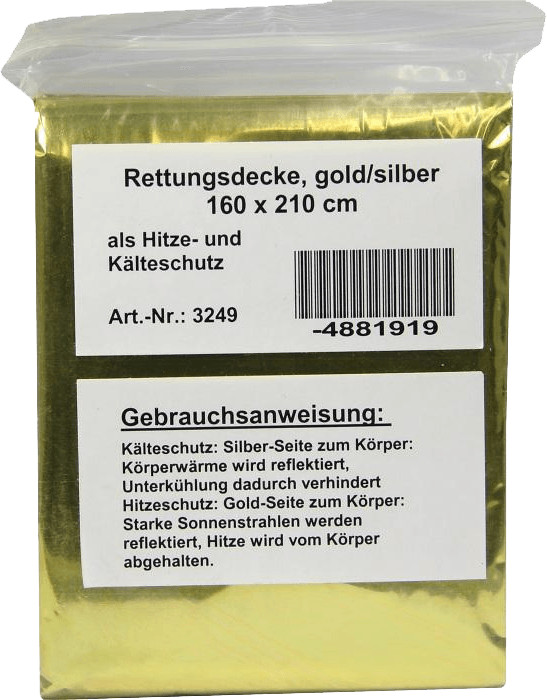 CareLiv Rettungsdecke Gold/silber 160 x 210 cm ab 1,37 €