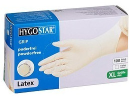 Hygostar Boîte de 100 gants Grip blanc non poudré taille XL