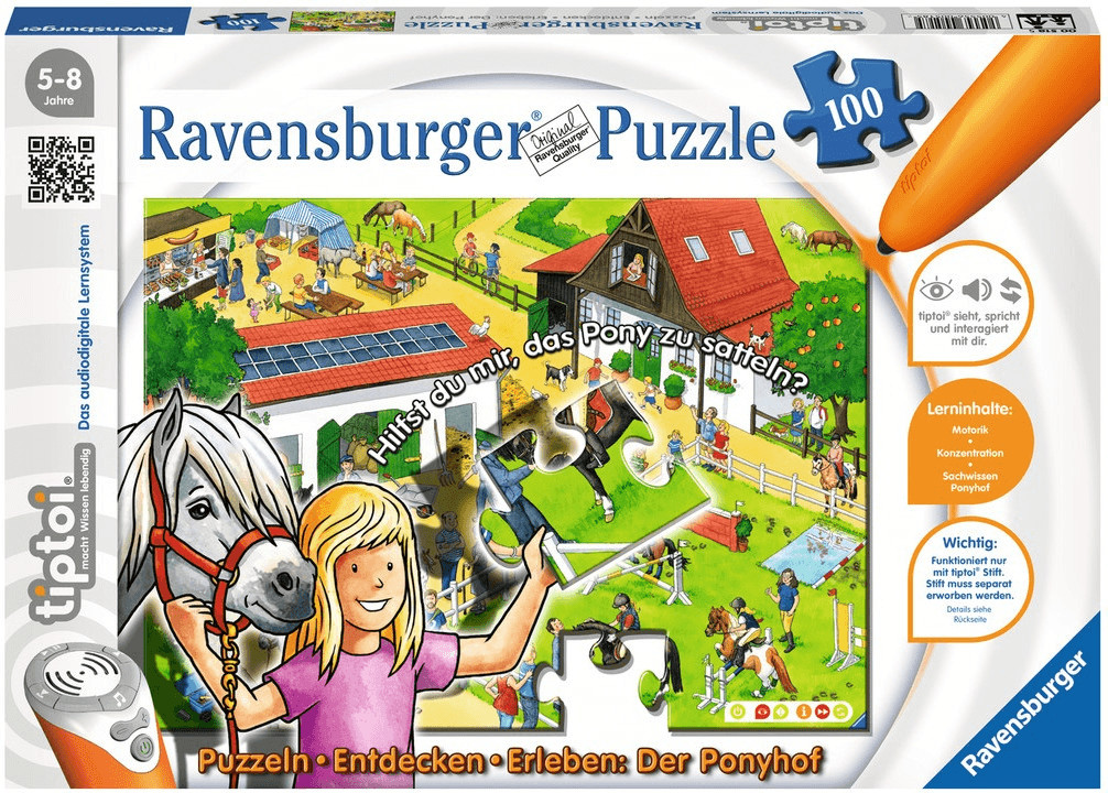 Ravensburger tiptoi - Puzzlen, Entdecken, Erleben - Der Ponyhof (100 Teile)
