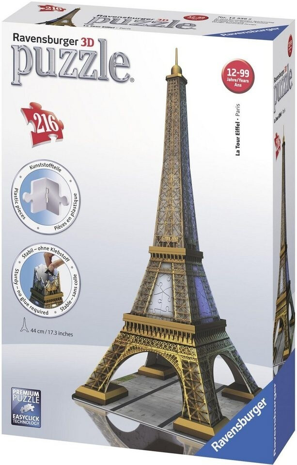 Ravensburger - Ravensburger Puzzle 3D La Tour Eiffel (216 pièces) - Jeux  éducatifs - Rue du Commerce