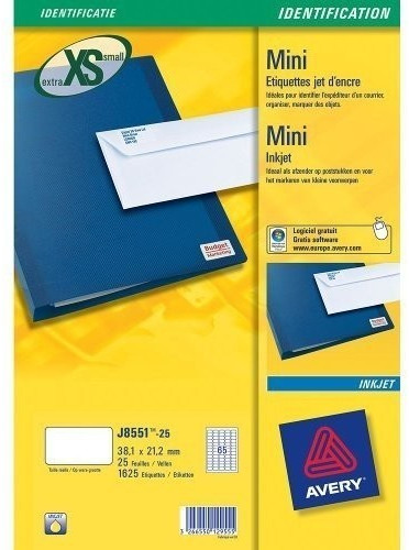 Avery Étiquettes mini 38,1x21,2mm (J8551-25)