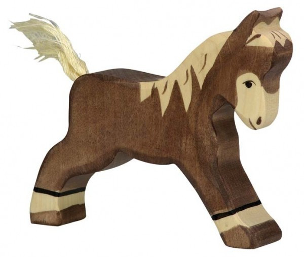 Holztiger Poulain marron foncé marchant