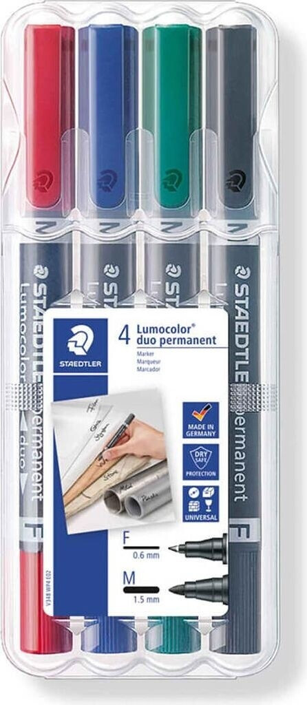 Staedtler Lumocolor Marqueur permanent double 4pces