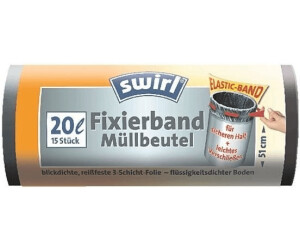8x Swirl Fixierband Müllbeutel 20L 15 stk./Rolle 