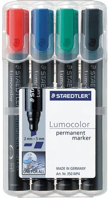 Staedtler 350 Lumocolor Permanent Marker Box 4-Pack