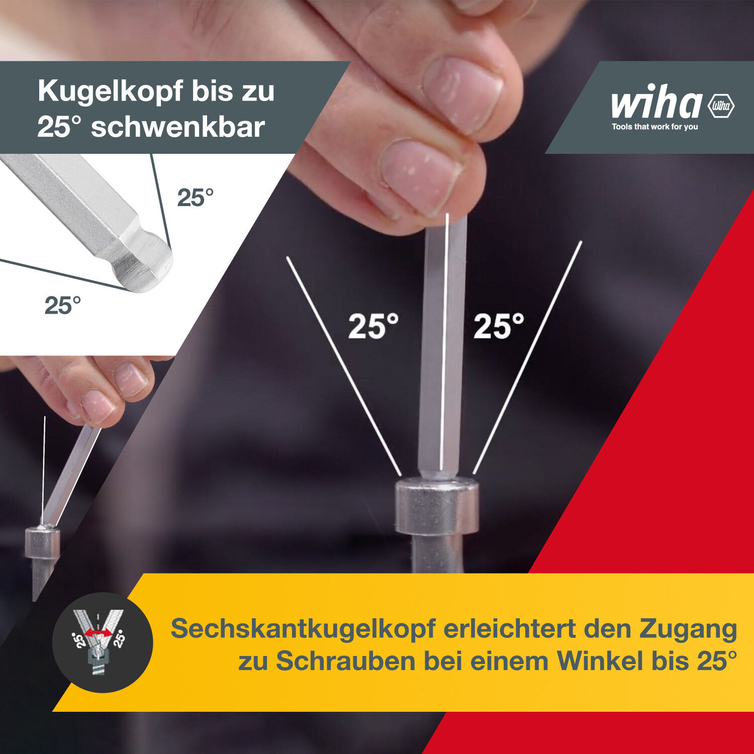 Wiha Sechskant-Kugelkopf Stiftschlüsselsatz im Halter 9-tlg