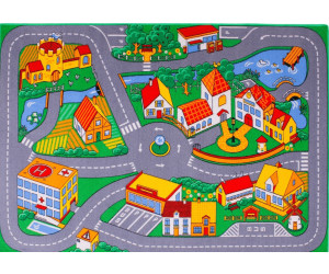 Grand tapis de jeu pour enfants 81,3 x 132,1 cm avec dos antidérapant,  tapis de jeu pour la vie urbaine pour jouer avec un jouet en voiture, aire  de