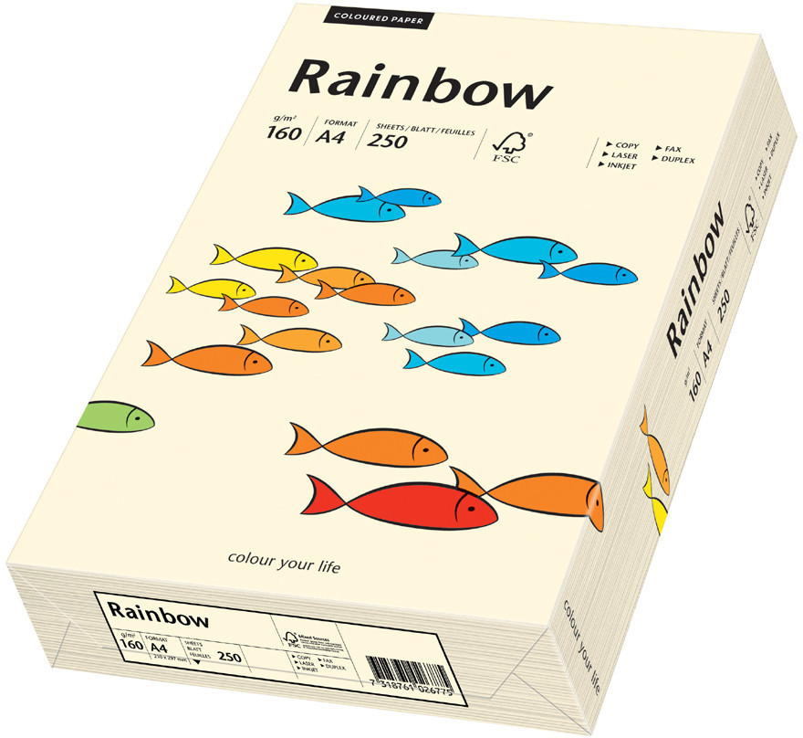 Papyrus Papier multifonctions Rainbow, A4, 160g, jaune clair (88042327)