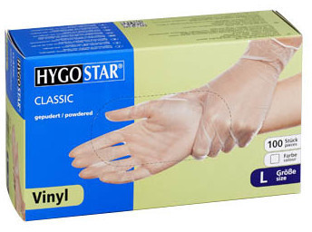 Hygostar Boîte de 100 gants Ideal en vinyle taille L