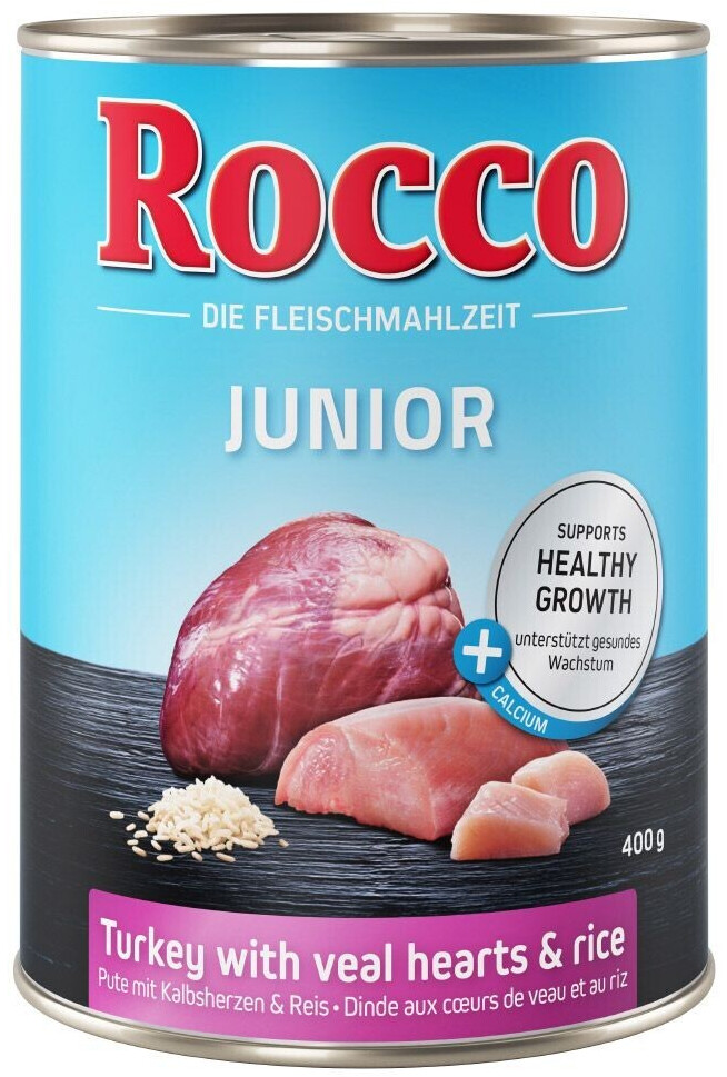 Rocco Junior coeurs de poulet& riz + calcium (400 g)