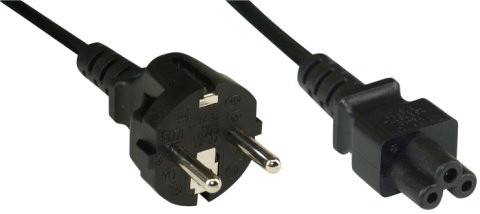 InLine Câble réseau pour Notebook raccord de câbles en 3 pôl. noir 10m (16656D)