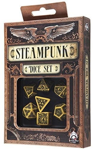 Set de dés Steampunk jaune/noir (STE13)