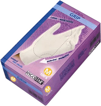 Hygostar Boîte de 100 gants Grop en latex non poudré taille M