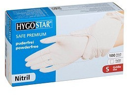 Hygostar Boîte de 100 gants Safe Nitril non poudré taille S
