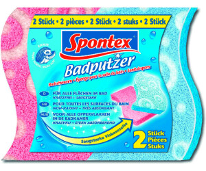 Spontex Badputzer zur sanften Badreinigung 2er Badschwämme reinigt alle Oberflächen im Bad 