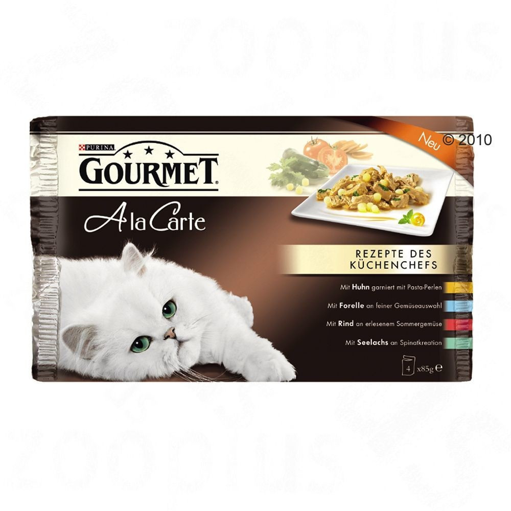 Gourmet A La Carte Multipack 4x85g - Chicken, Trout, Beef, Salmon