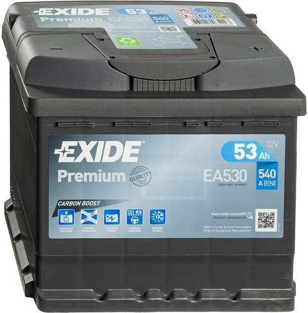 Exide Premium EA530 12V 53Ah a € 69,00 (oggi)