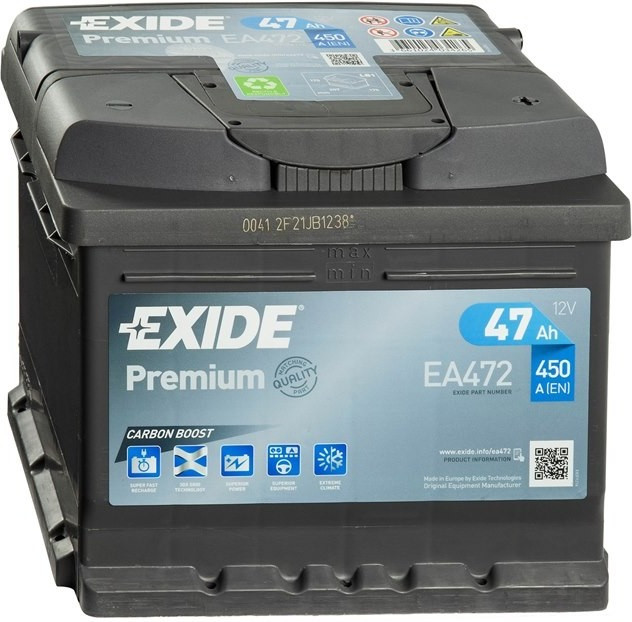 EXIDE EA472 Premium Carbon Boost Autobatterie 12V 47Ah 450A
