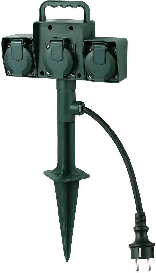 Bachmann Gartensteckdose mit Erdspieß 3fach, grün (394.175) ab 15,37