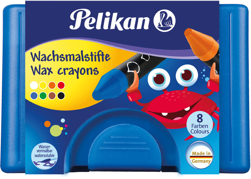Pelikan 8 Crayons De Cire Ronds, Imperméables