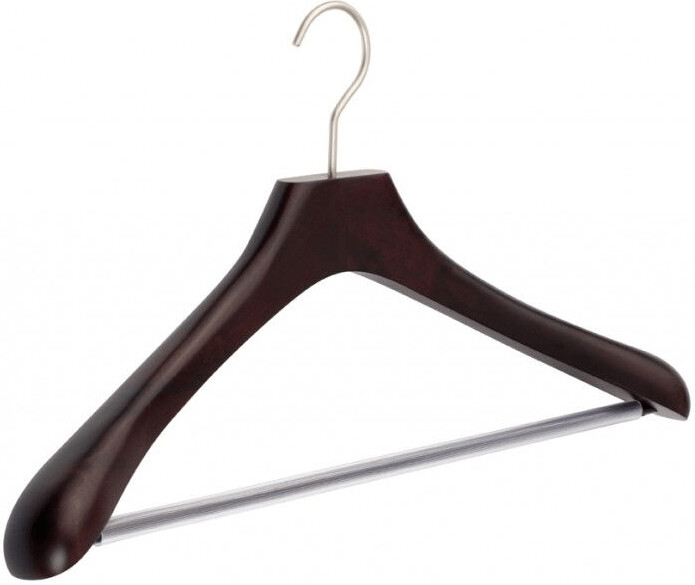 Kesper 6er Pack Kunststoff-Kleiderbügel Breite 45,5 cm mit Krawatten- &  Hosen-Steg, inkl. Kleidermulde