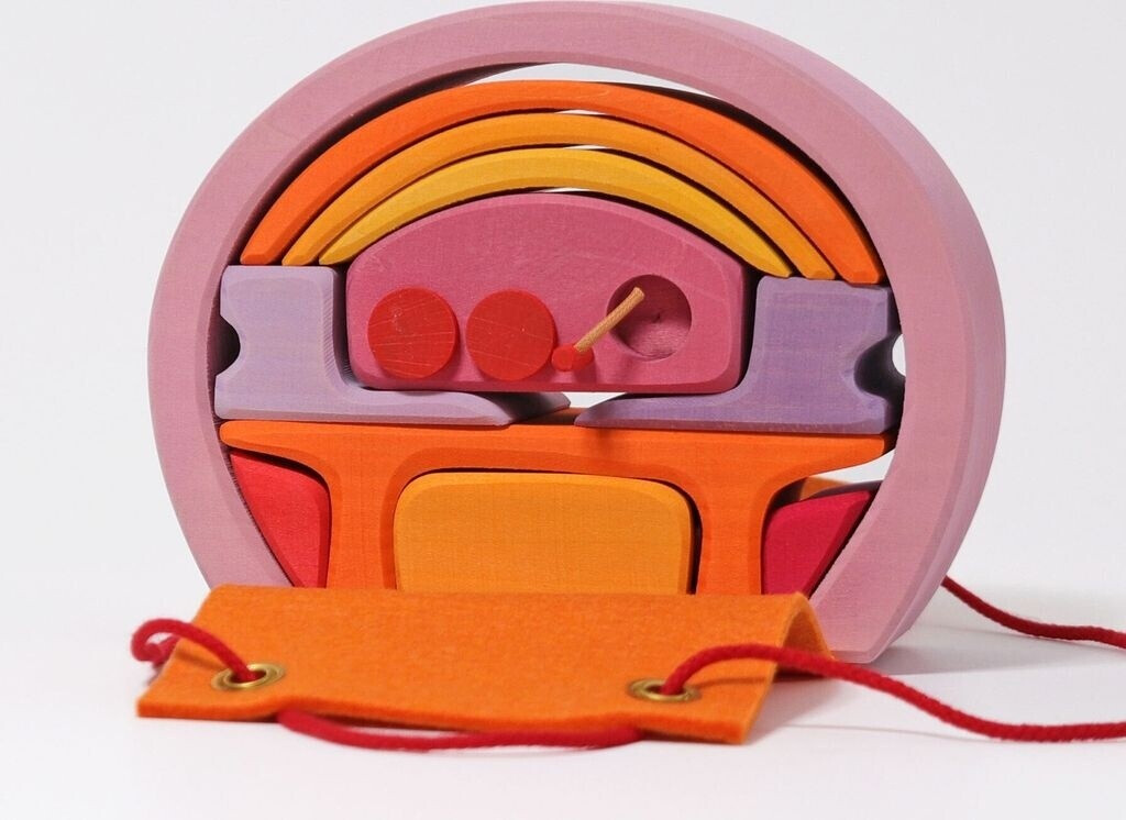 Grimm's Maison mobile pour mini poupées rose/orange