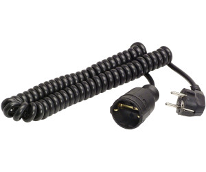 Spiralkabel Spiralleitung  mit Stecker 230V  3*1,00 qmm schwarz 