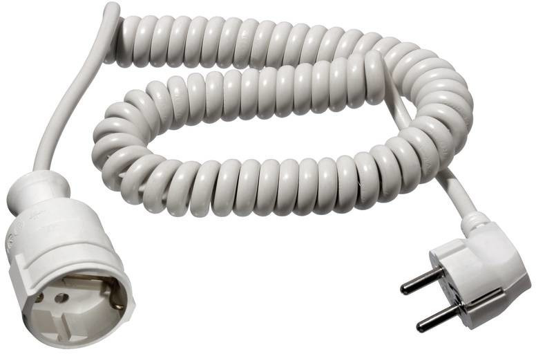 Rallonge AS Schwabe 70412 2.50 m blanc câble spiralé