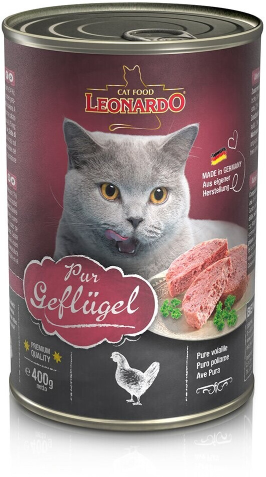LEONARDO Cat Food Pur Geflügel Katze adult Nassfutter 400g