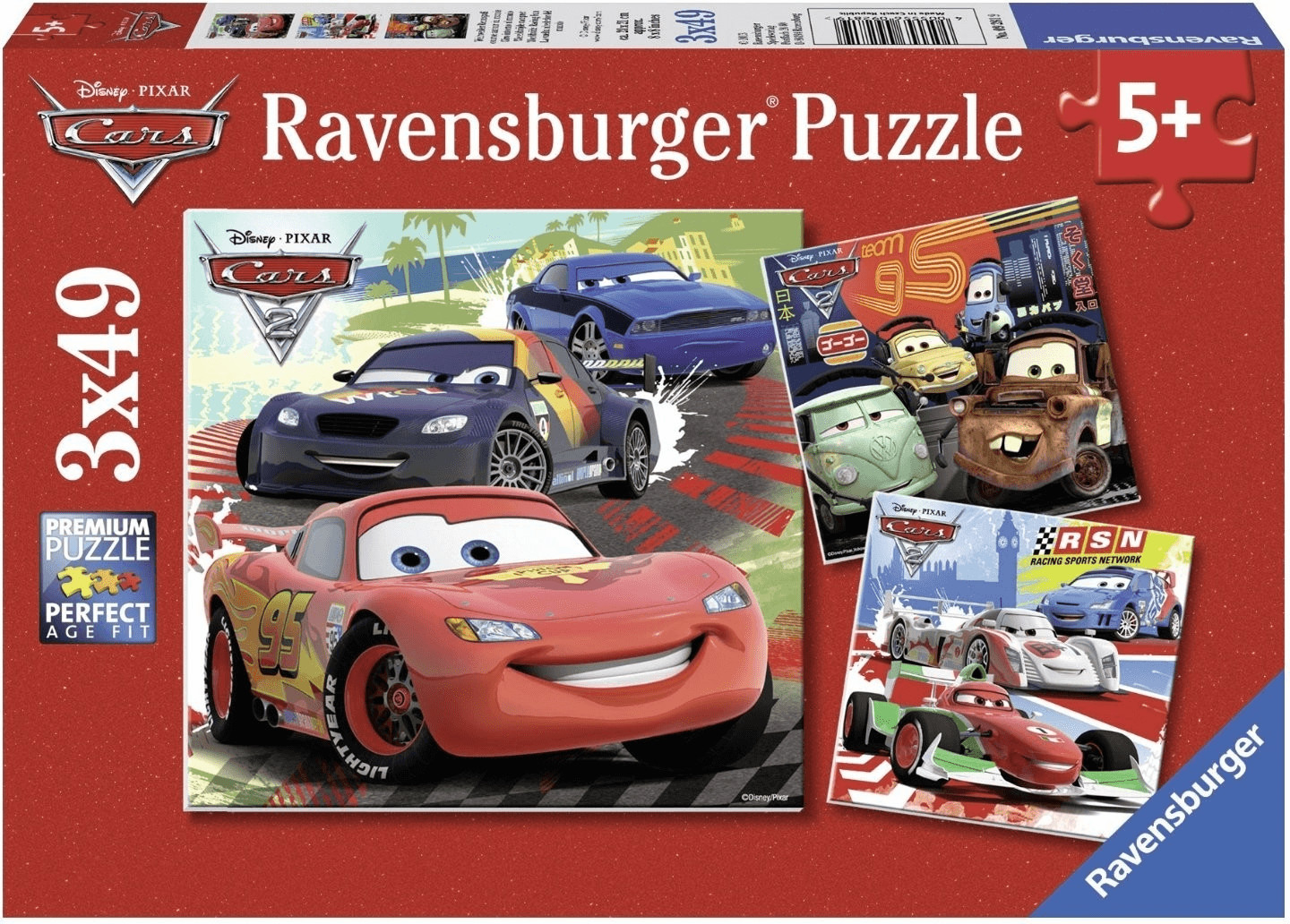 Photos - Jigsaw Puzzle / Mosaic Ravensburger Disney Cars 2 - Wolrdwide Racing fun (3 x 49 pie 