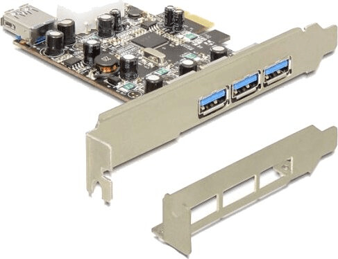 DeLock Carte PCI Express > 3 x externe + 1 x interne USB